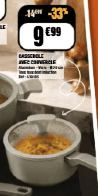 Casserole avec couvercle en aluminium