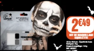 Kit de maquillage squelette Mr Clown
