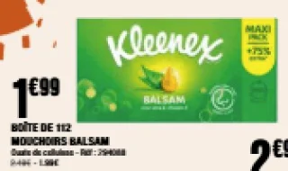BOÎTE DE 112 MOUCHOIRS BALSAM Kleenex