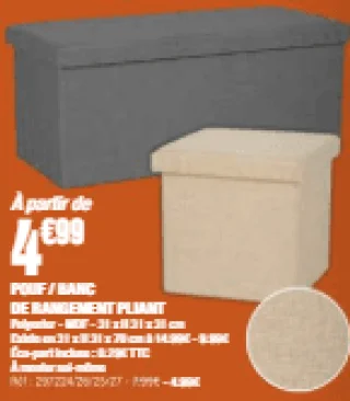 Pouf / Banc de rangement pliant Kokoon