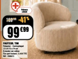 Fauteuil Tim velours côtelé Kokoon