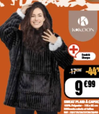 Sweat plaid à capuche Kokoon
