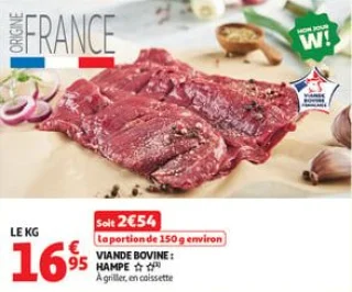 Viande bovine : hampe**