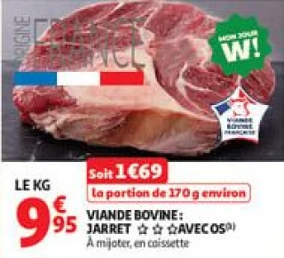 Viande bovine : jarret*** avec os