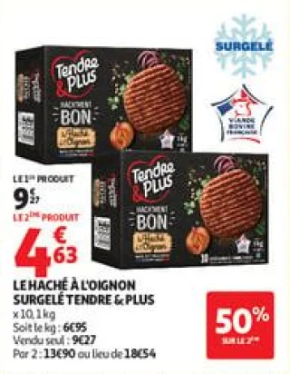 Le haché à l'oignon surgelé tendre & plus