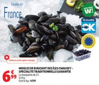 Moules de bouchot des îles chausey - specialite traditionnelle garantie