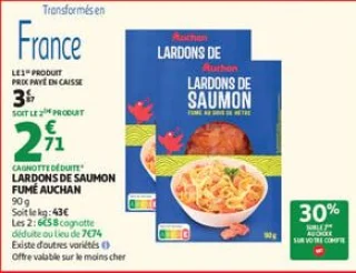 Lardons de saumon fumé auchan