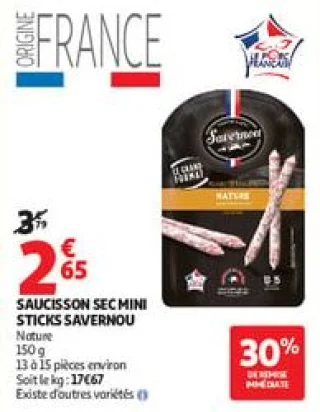 Saucisson sec mini sticks savernou