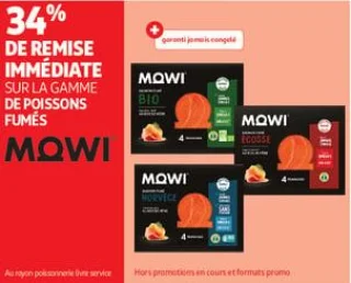 34% de remise immédiate sur la gamme de poissons fumés 