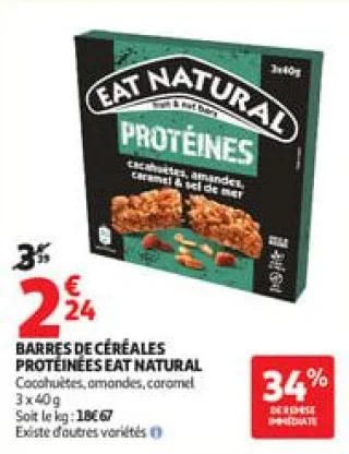Barres de céréales protéinées eat natural