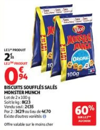 Biscuits soufflés salés monster munch