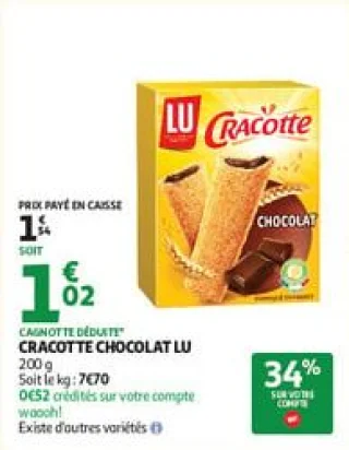 Cracotte chocolat lu