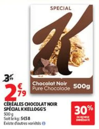 Céréales chocolat noir spécial k kellogg's