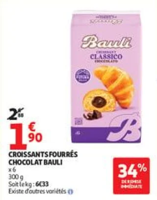 Croissants fourrés chocolat bauli