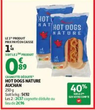 Hot dogs nature auchan