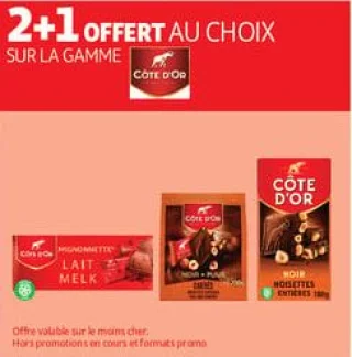 2+1 offert au choix  sur la gamme cote d or 