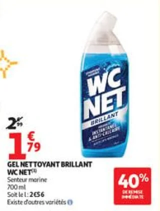 Gel nettoyant brillant wc net