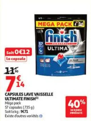 Capsules lave vaisselle ultimate finish