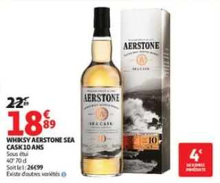 Whiksy aerstone sea cask 10 ans