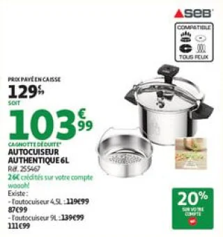 Autocuiseur authentique 6l