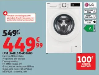 Lave linge lg f14r33whs