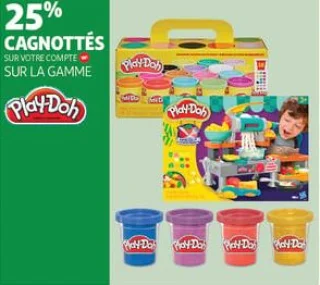 25% cagnottés<br>sur votre compte<cagnotte>  sur la gamme play doh 