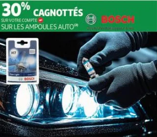 30% cagnottés<br>sur votre compte<cagnotte> sur les ampoules auto 