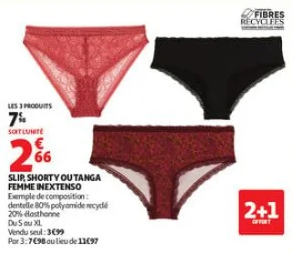 Slip, shorty ou tanga femme inextenso 
