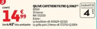 Qilive cafetiere filtre q.5062 