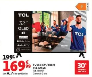 Tv led 32" / 80cmtcl 32s4k