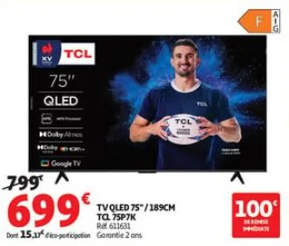 Tv qled 75" / 189cmtcl 75p7k