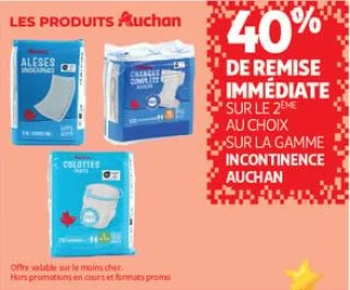 40% de remise immédiate sur la gamme incontinence 