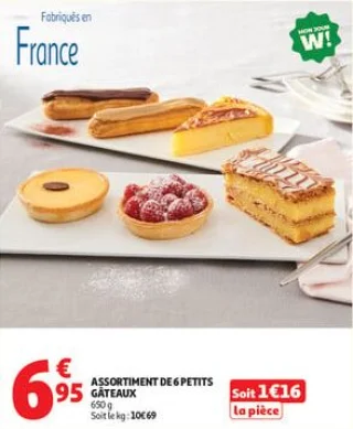 Assortiment de 6 petits gâteaux 
