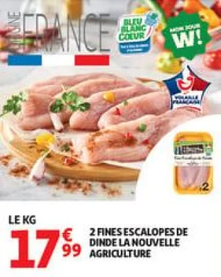 2 fines escalopes de dinde la nouvelle agriculture