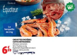 Crevettes entières cuites réfrigérées