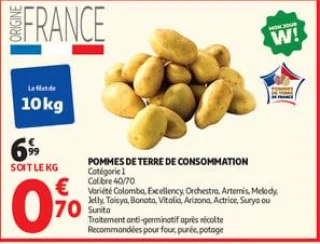 Pommes de terre de consommation
