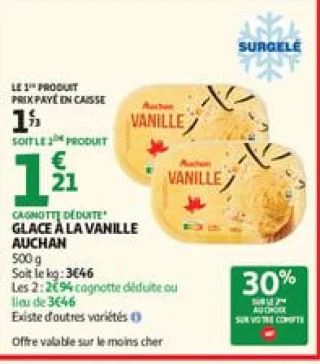 Glace à la vanille auchan