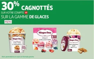 30% cagnottés<br>sur votre compte<cagnotte> sur la gamme de glaces 