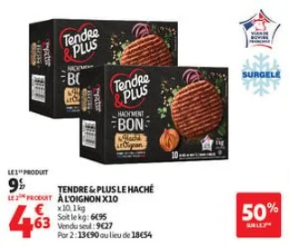 Tendre & plus le haché à l'oignon x10