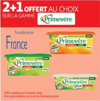 2+1 offert au choix  sur la gamme primevere 