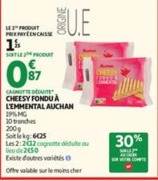 Cheesy fondu à l'emmental auchan