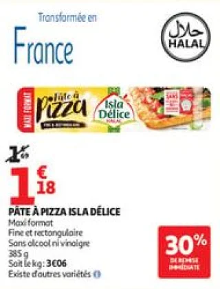 Pâte à pizza isla délice