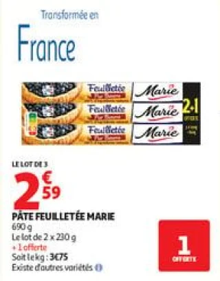 Pâte feuilletée marie