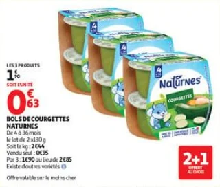 Bols de courgettes naturnes