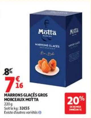 Marrons glaçés gros morceaux motta