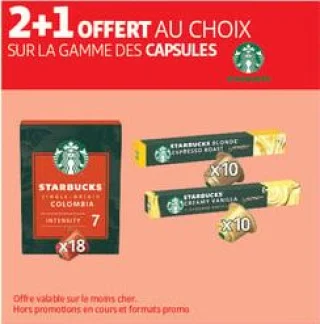 2+1 offert au choix sur la gamme des capsules 