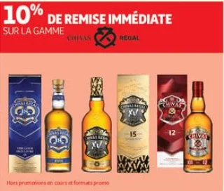 10% de remise immédiate  sur la gamme chivas 