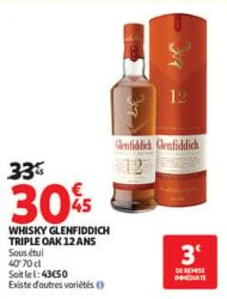 Whisky glenfiddich triple oak 12 ans