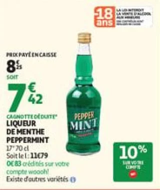 Liqueur de menthe peppermint