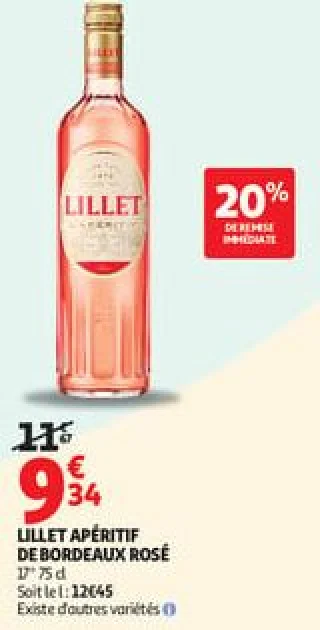 Lillet apéritif de bordeaux rosé